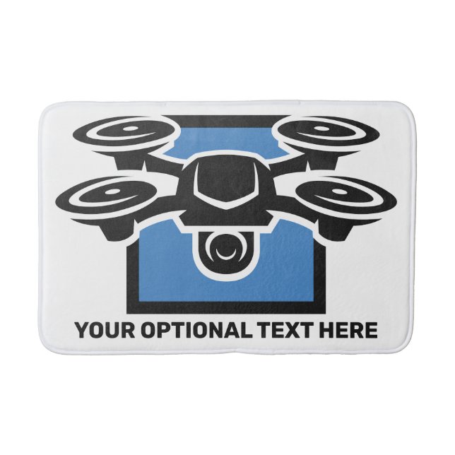 Custom Text Drone Bath Mat (Front)