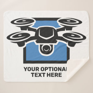 Custom Text Drone Sherpa Blanket