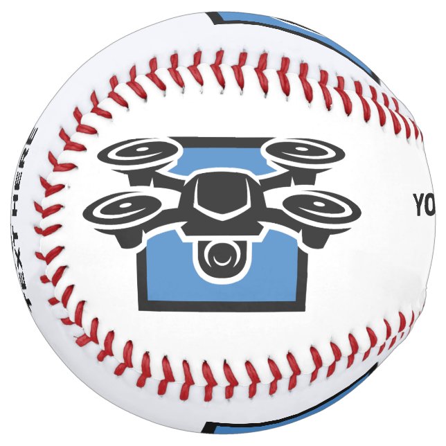 Custom Text Drone Softball (Front Left)