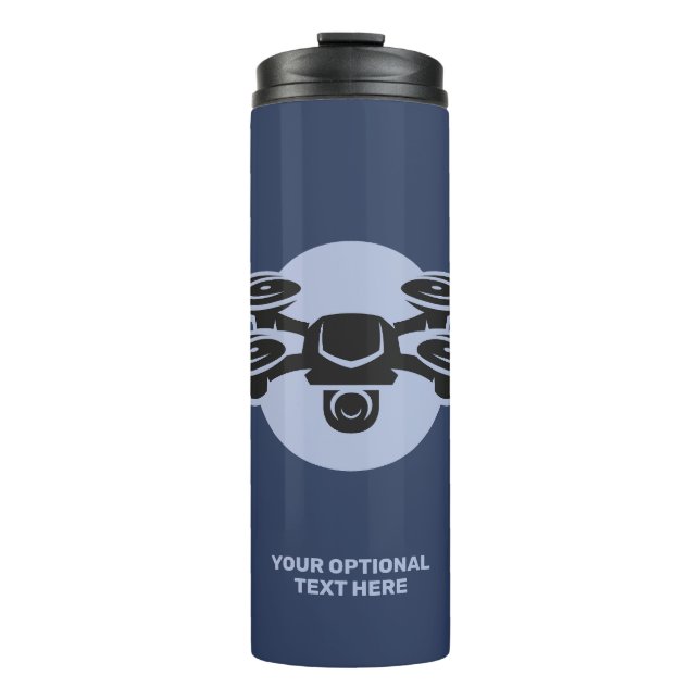 Custom Text Drone Thermal Tumbler (Front)