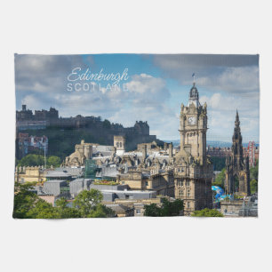 Custom Text Edinburgh Scotland Tea Towel