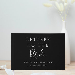 Custom Text Elegant Black Letters to the Bride Guest Book