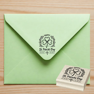 Custom text, Emerald Whirl Rubber Stamp