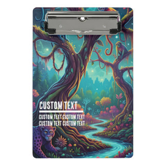 Custom Text Enchanted Forest Mystical Blue River Mini Clipboard