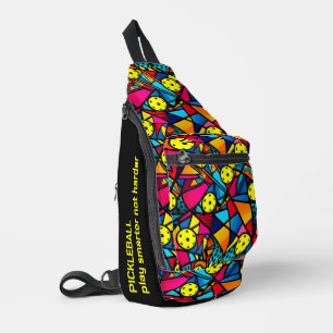 Custom text Energetic  Pickleball Flow Sling Bag