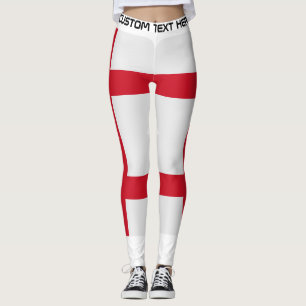 Custom Text England Football Fan Leggings