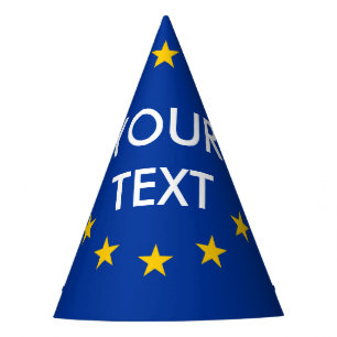 Custom text EU European Union flag party hats
