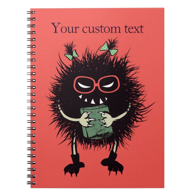 Custom Text Evil Bug Student Goes Back To School Notebook (Front)