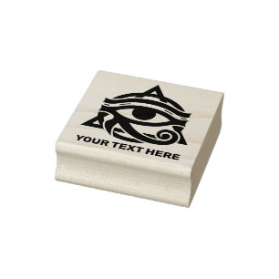 Custom Text Eye of Horus Rubber Stamp