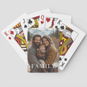 Custom Text Family Photo Playing Cards