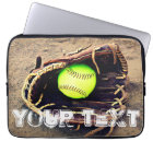 Custom Text Fastpitch Softball Laptop Sleeve