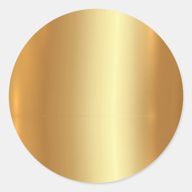 Custom Text Faux Gold Blank Template Classic Round Sticker (Front)