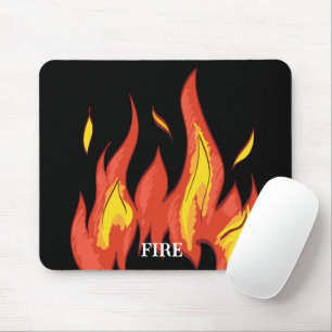 Custom text fire Trendy background red Black Mouse Pad