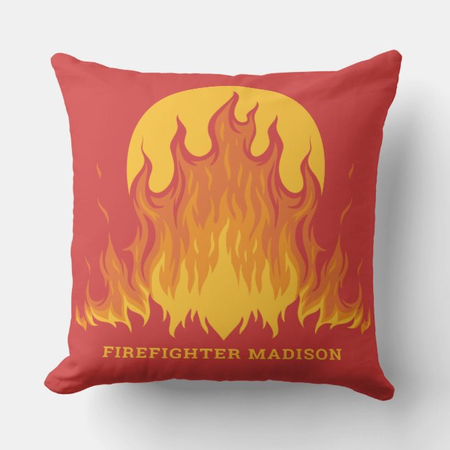 Custom text Firefighter Cushion (Front)