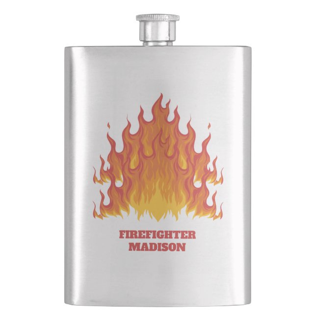Custom text Firefighter flask (Front)