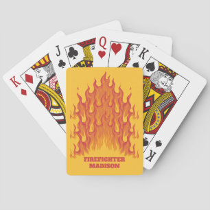 Custom text Firefighter Playing Cards