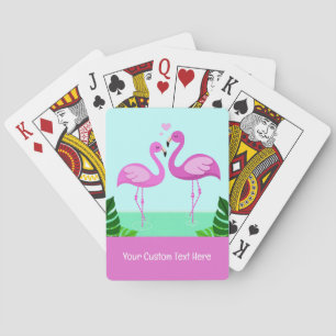 Custom Text Flamingo Love Playing Cards