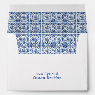 Custom Text Floral Dutch Tiles Pattern Envelope