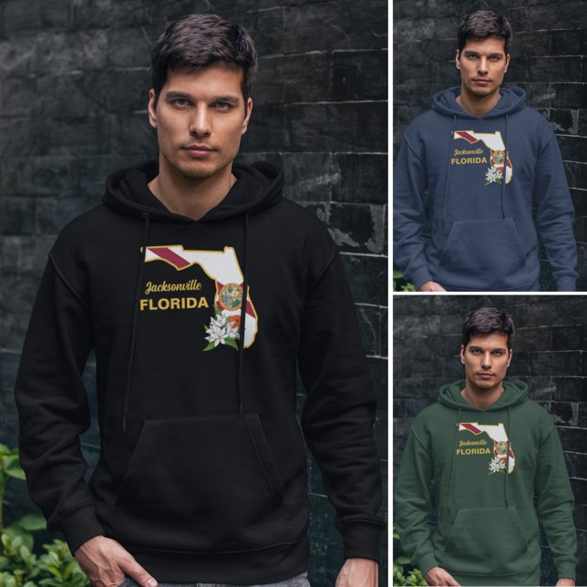 Custom Text Florida Flag & Flower Orange Blossom Hoodie (Creator Uploaded)