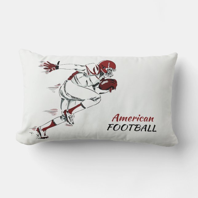 Custom Text Football Player throw pillows (Front)