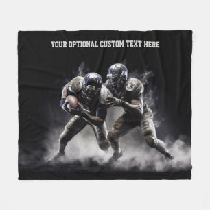 Custom Text Football Players Illustration Fleece Blanket