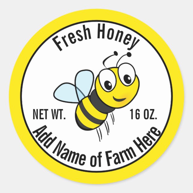 Custom Text for Honey Jar Label (Front)