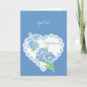 Custom text Forget-me-not flower  blue floral Card