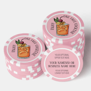 Custom Text Free Cocktail Poker Chips