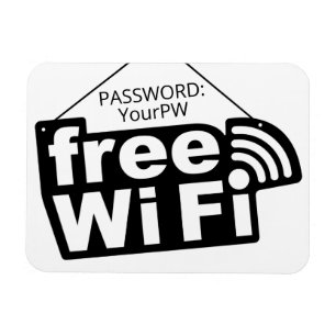 Custom Text Free Wi-Fi Magnet