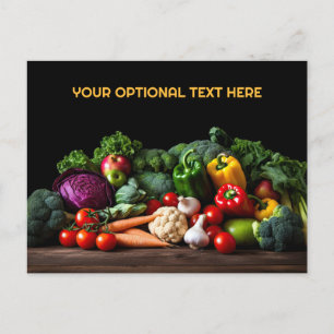 Custom Text Fresh Vegetables Postcard