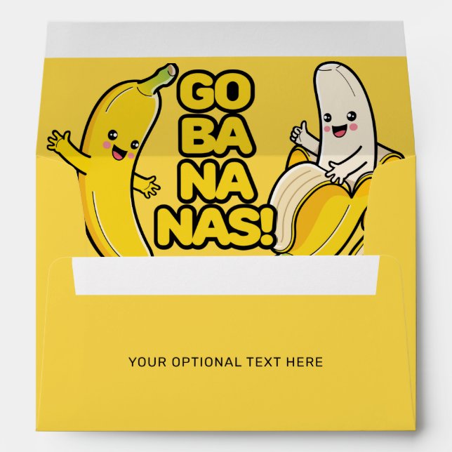 Custom Text Funny Bananas Envelope (Back (Bottom))