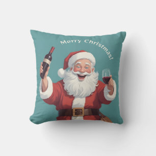 Custom Text Funny Drunk Santa Cushion