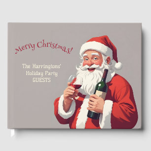 Custom Text Funny Drunk Santa Guest Book
