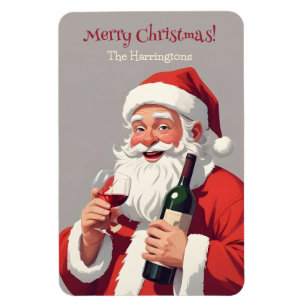 Custom Text Funny Drunk Santa Magnet