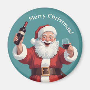 Custom Text Funny Drunk Santa Magnet