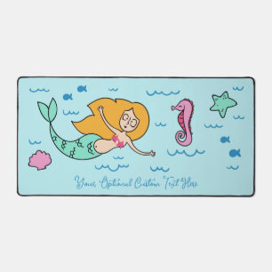 Custom Text Funny Mermaid Desk Mat