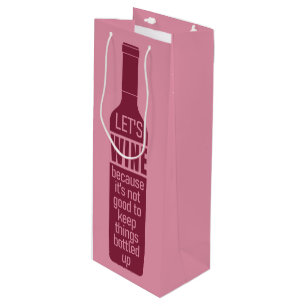 Custom text Funny Wine Quote Gift Bag