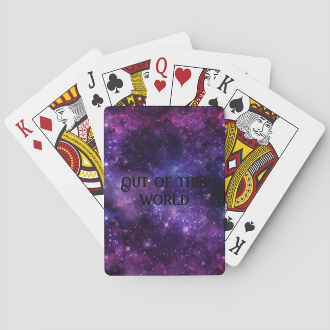 Custom Text Galaxy Nebula Playing Cards (Back)