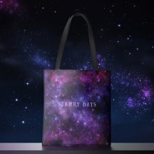 Custom Text Galaxy Nebula Space-Themed Tote