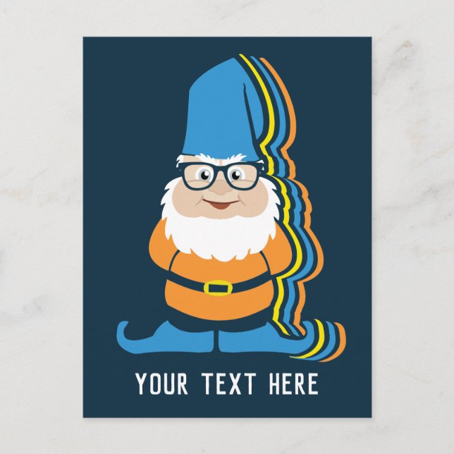 Custom Text Garden Gnome Postcard (Front)