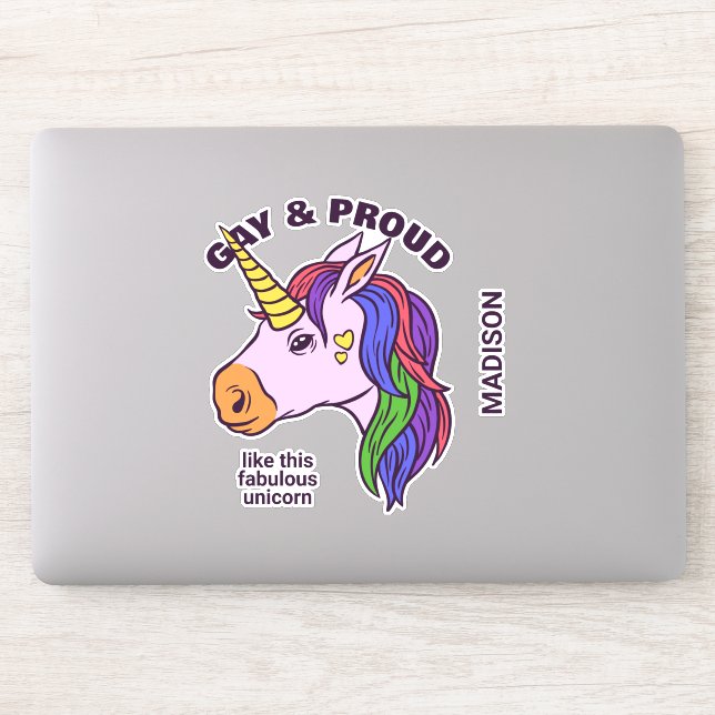 Custom Text Gay Unicorn (Computer)