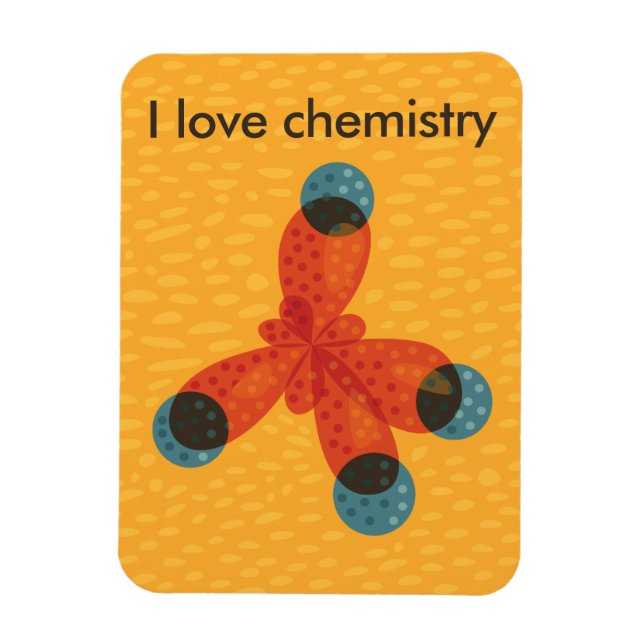Custom Text Geek Methane I Love Chemistry Magnet (Vertical)