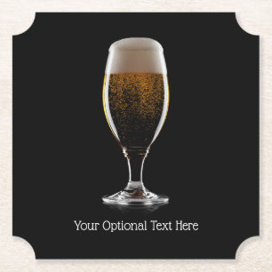 Custom text Glass of Beer coaster set