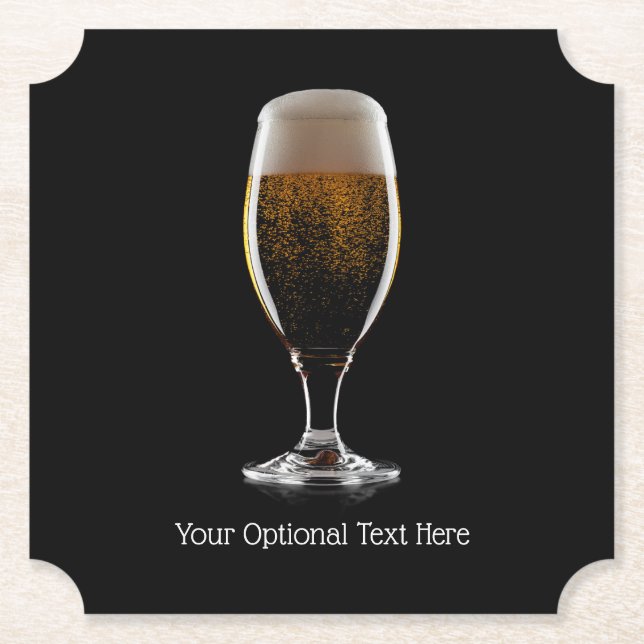 Custom text Glass of Beer coaster set (Front)
