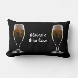 Custom text Glass of Beer Lumbar Cushion