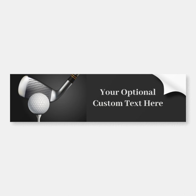 Custom Text Golf Bumper Sticker (Front)