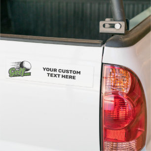 Custom Text Golf Bumper Sticker