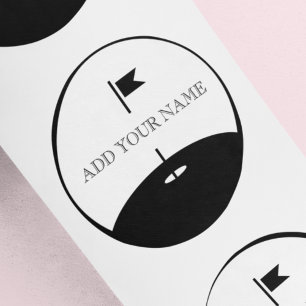 Custom Text Golf Classic Round Sticker