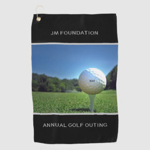 Custom Text Golf Drive Black Towel