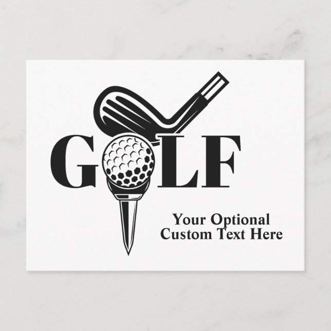 Custom Text Golf Postcard (Front)